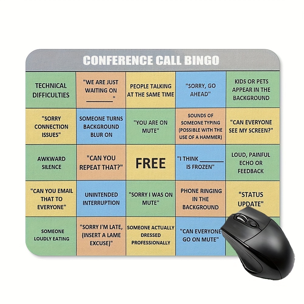 

Conference Call Bingo Mouse Pad Thickened 9.45 * 7.9 Inches 3mm Thick Computer Anti-skid Rubber Mouse Pad