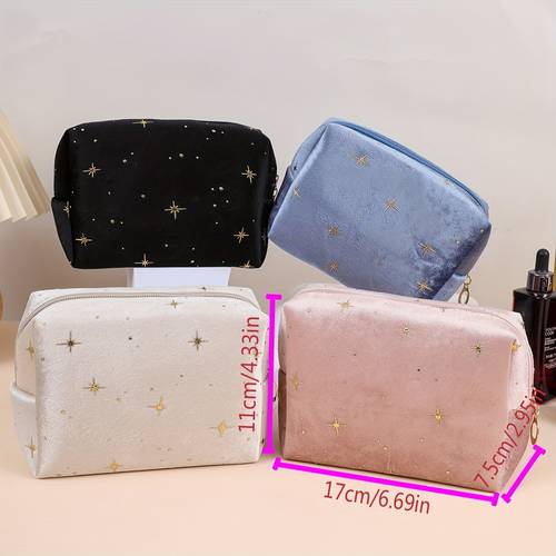1pc flannelette star pouch soft fabric star shaped makeup bag with space