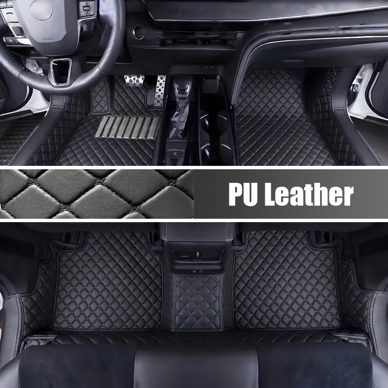 TEMU For 5-seat Model Car Floor Mats, Faux Pu Leather Material, Easy To Clean, 360Â° High Design, Floor Mats, Car Care, Premium Floor Mats, Mats,