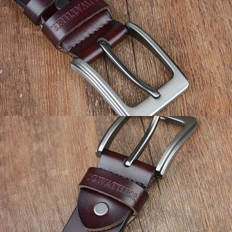 faixa masculina - couro de segunda , café, fivela vintage minimalista, uso diário e formal - xf002, acessório durável, design , construção resistente, profissional, vestuário de escritório detalhes 3