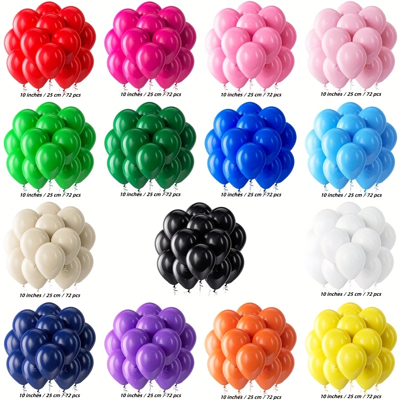 72pcs 10 inch colored latex balloons   graduation birthday wedding christmas halloween anniversary party decoration room decor and  