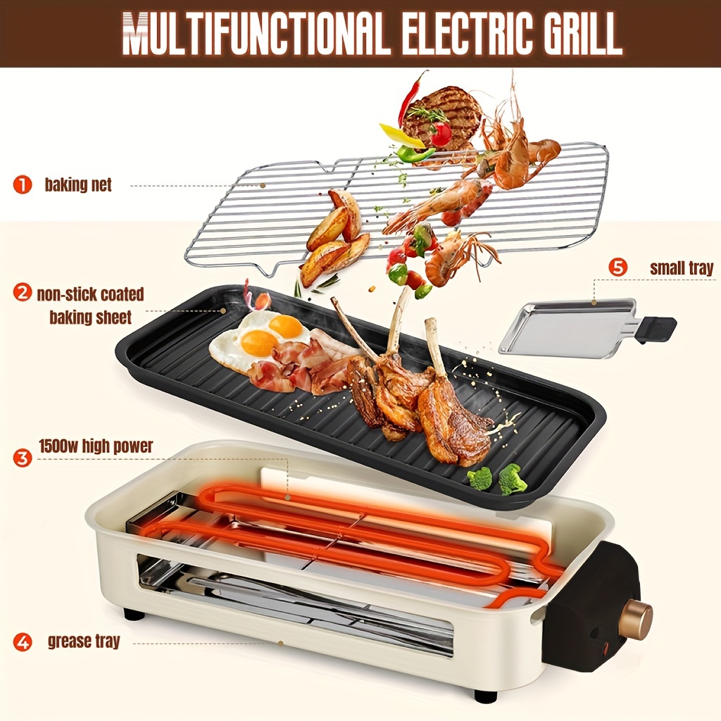 Barton Smokeless Electric Grill Surface - Nonstick Multipurpose Indoor BBQ & Surface Grill Barton Smokeless Electric Grill Surface - Nonstick Multipurpose Indoor BBQ & Surface Grill