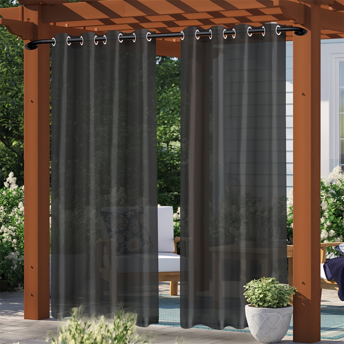 

Add A Touch Of Elegance To Your Home With These Waterproof Sheer Curtains!