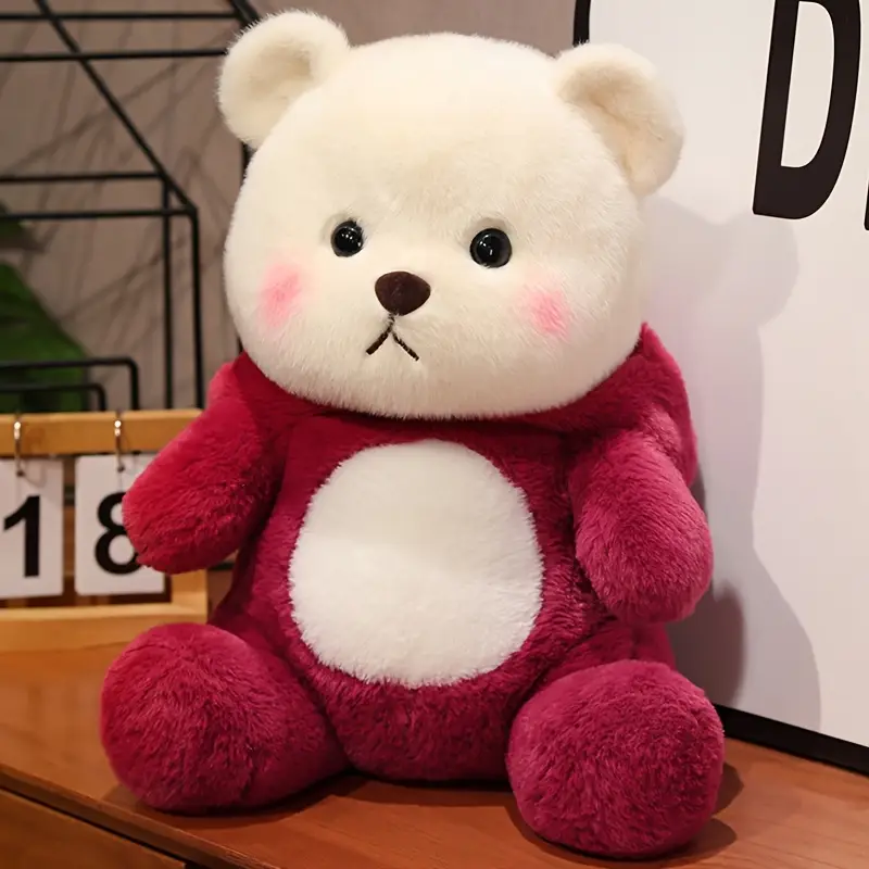 cute transforming bear plush toy soft polyester stuffed animal cuddly teddy bear doll versatile pillow cushion for room decor sofa ideal gift for christmas thanksgiving easter details 6