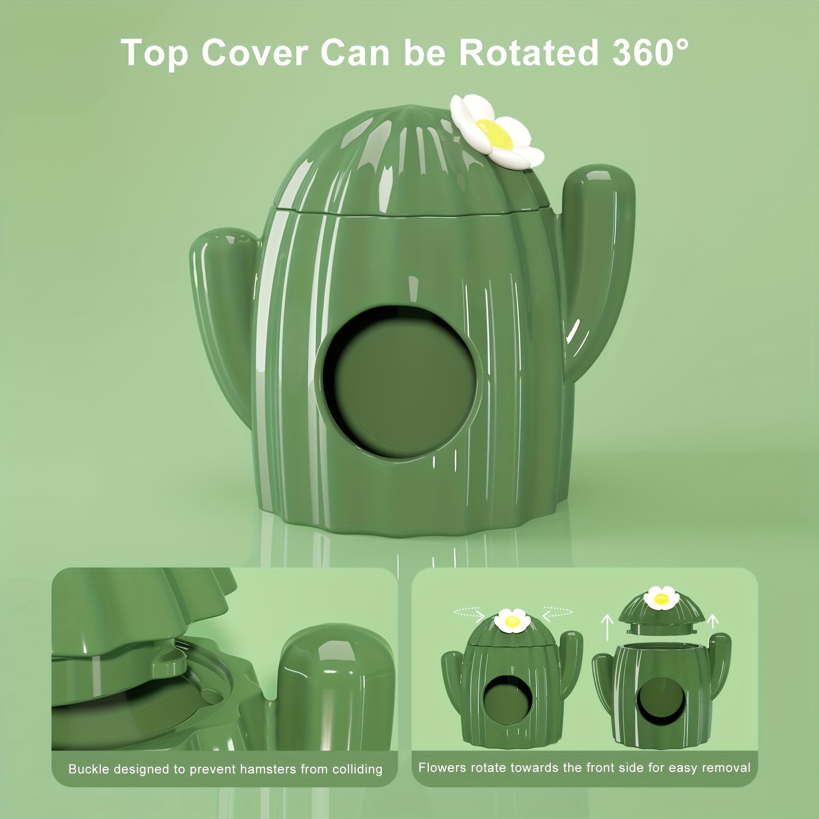 Cactus Shape Ceramic Hamster Hideout
