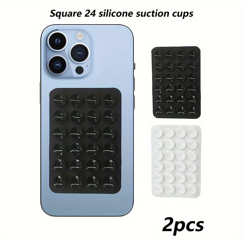 

2pcs Silicone Suction Cups For Phone And Power Bank, 24 Silicone Suction Cup Pads, Non-slip Grip For Mobile Devices, No Battery Required