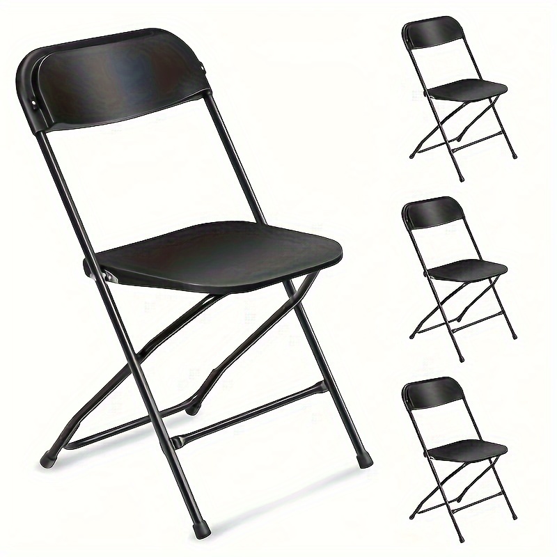 

4pcs Injection Molding Classic Garden Plastic Folding Chair Black