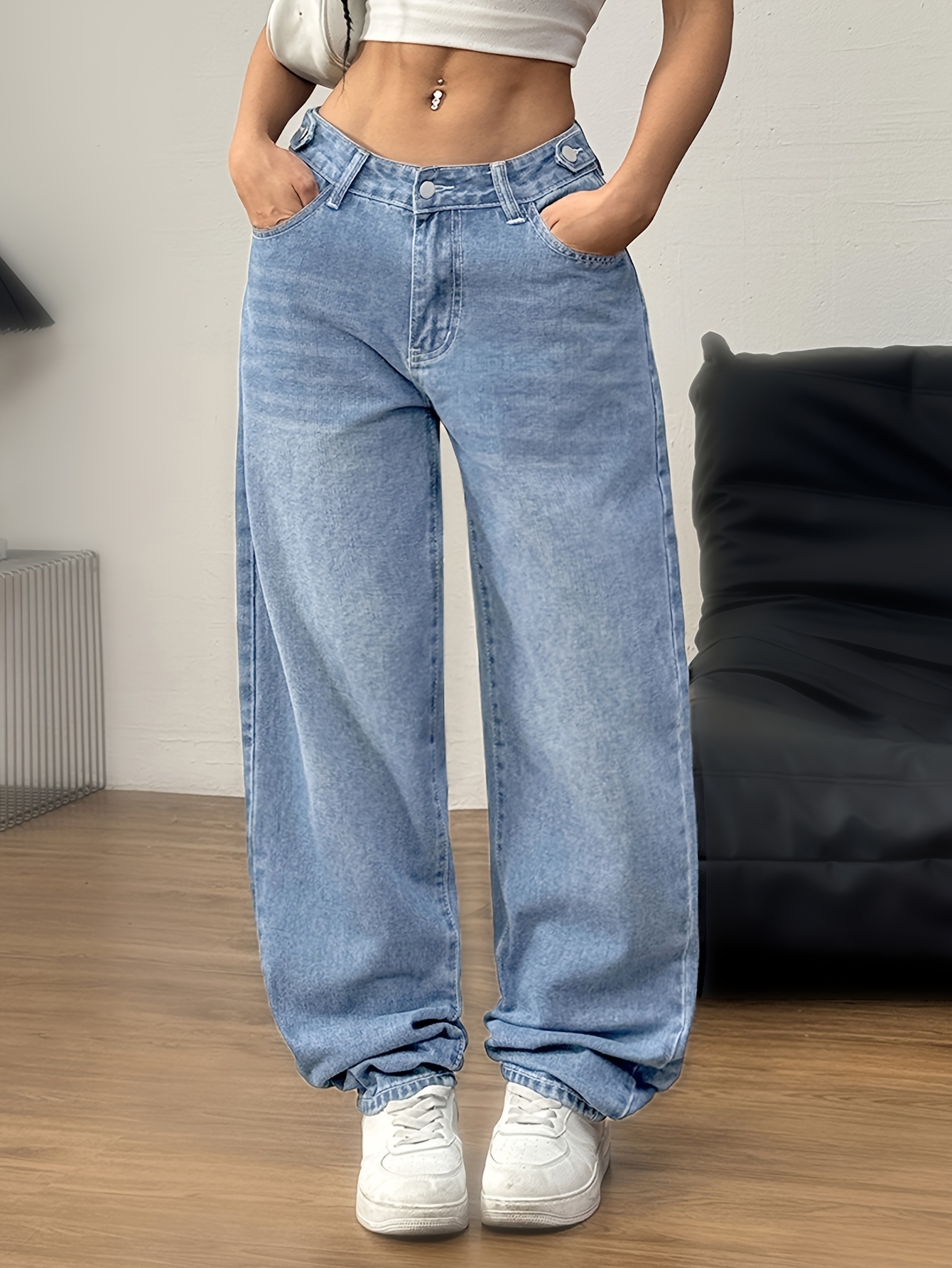 Jeans Jogger Mujer De Moda Jeans Mujer Moda Jogger Azul Oggi