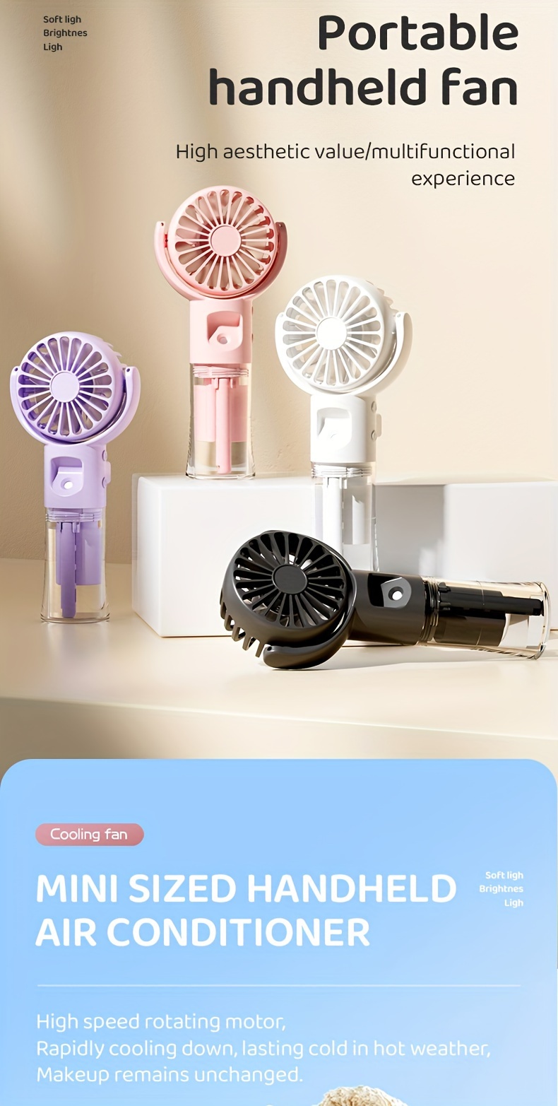 Portable Rechargeable Handheld Spray Fan Mini Facial Steamer, Suitable For Travel And Outdoor Activities details 3