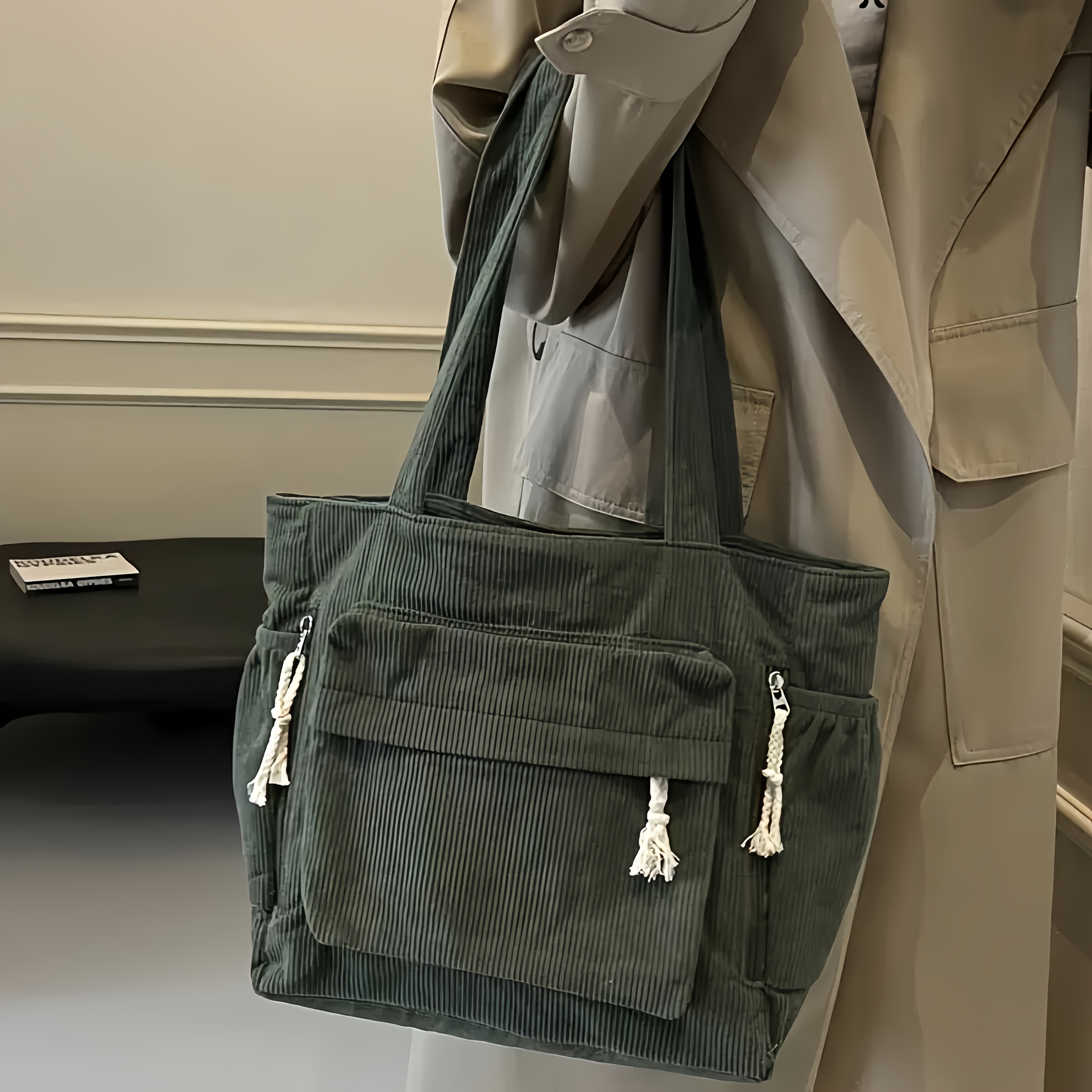 Sac Vintage En Velours Côtelé (Corde) - Multicolore - Occasion - Style Bohème