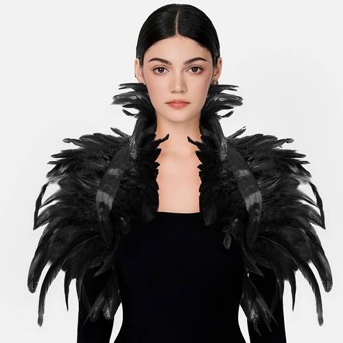 item picture ladies punk festival feather lace shawl is perfect for rave dance rock outfit punk festival costume