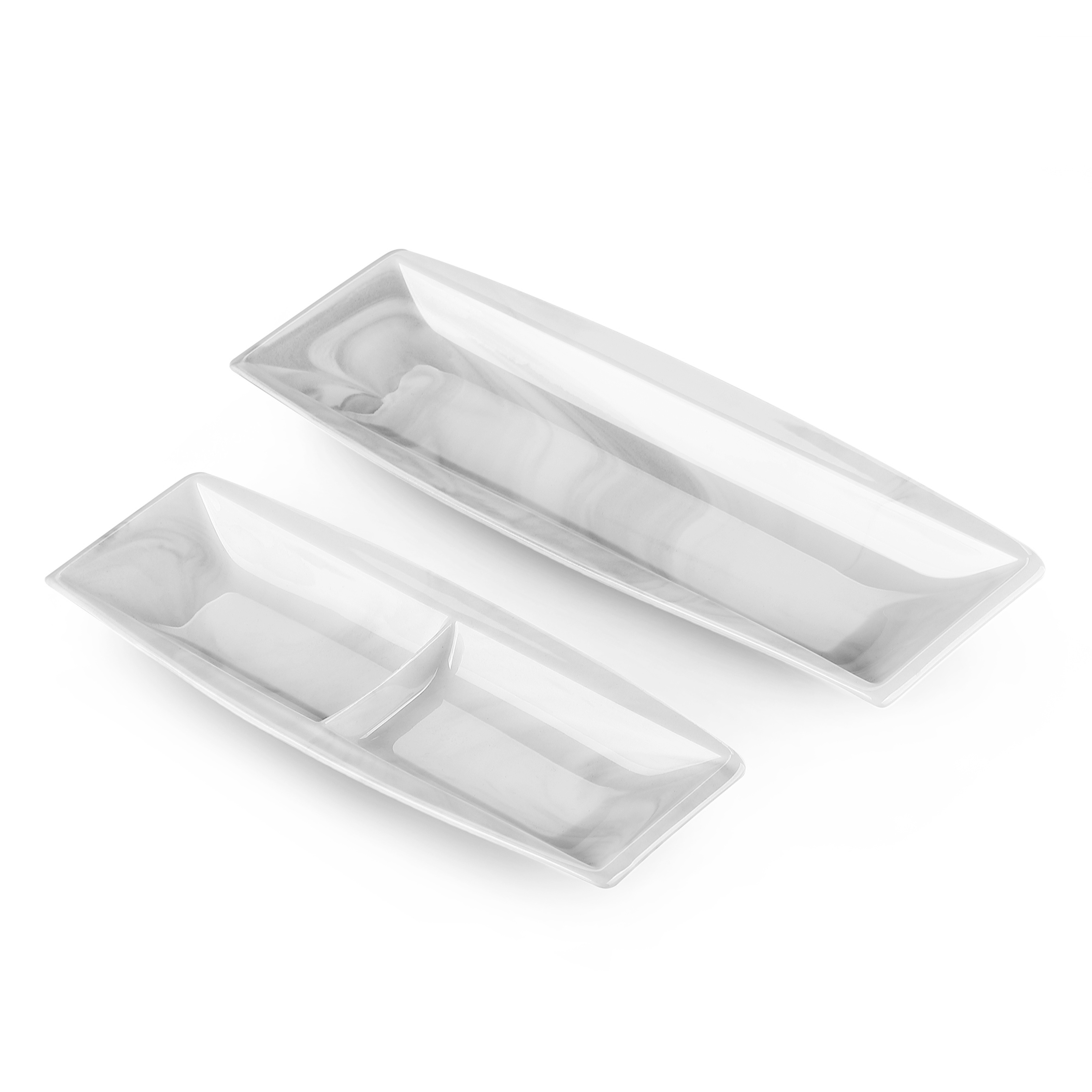 2pcs Serving Plates Porcelain Rectangular Plate Snack Plate Set Of 2