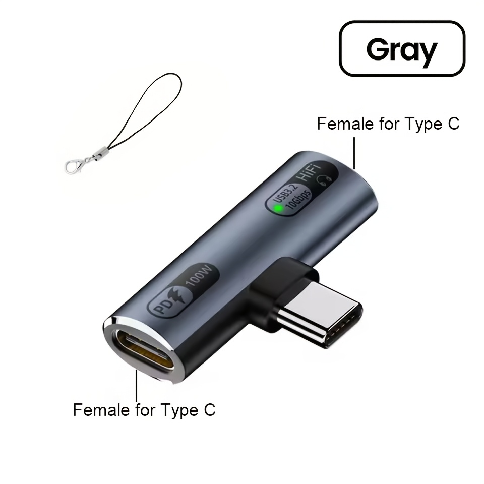 E-shop Audio Doppel-USB-C auf Typ-C Jack Aux Adapter Typ-C Jack Audio-Ladegerät PD100W Handy-Zubehör Schnellladung Adapter USB Typ C USB C Digitaler