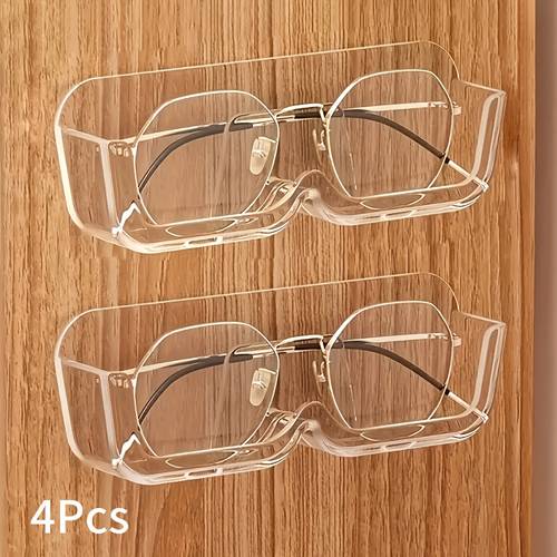 set of 4 glasses storage units for wall installation eyewear organizer for home decorative glasses rack bathroom storage solution
