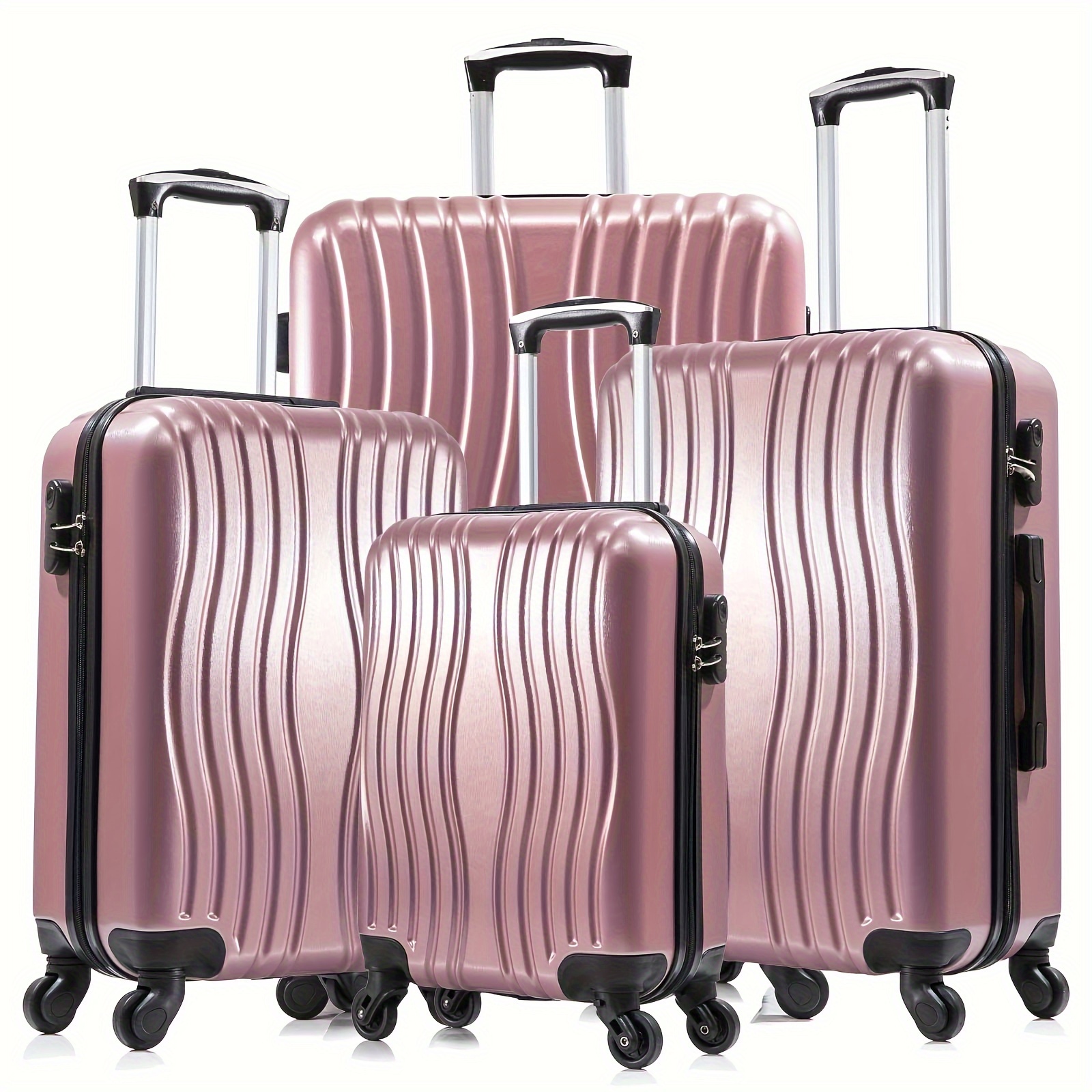 

4pc Luggage Sets Pc Material Hardshell Luggage Set Lightweight Hard Shell Travel W/spinner Wheels 18-28inch