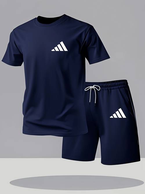 summer 2025 letter print short sleeved t shirt shorts mens loose large comfortable loose casual suit