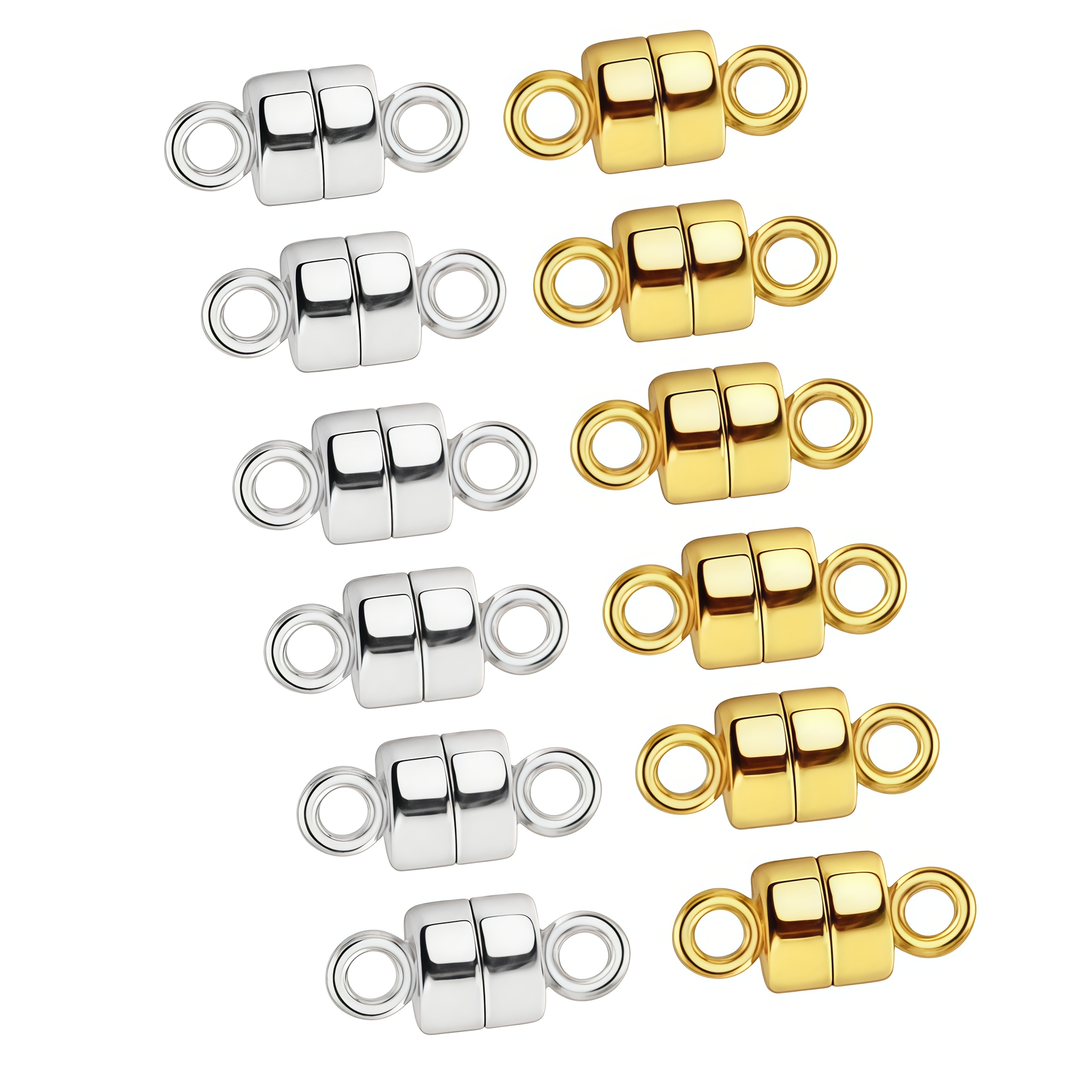 Image of 12 Pairs Of Magnetic Jewelry Clasps, Suitable For Necklace And Bracelet Making, Magnetic Conversion Extenders For Jewelry Crafts., Diy Wallet Making