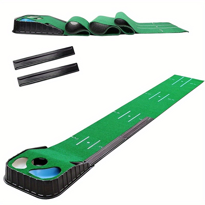 Golf Putting Mat with 3 Balls and Auto-Return Track