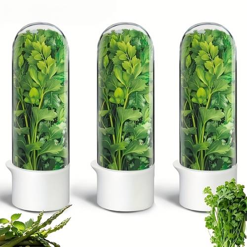 imagen del artículo refrigerada para hierbas , refrigerada para , contenedor de almacenamiento de hierbas, para , para , espárragos y , las verduras verdes se mantienen 2-3 semanas