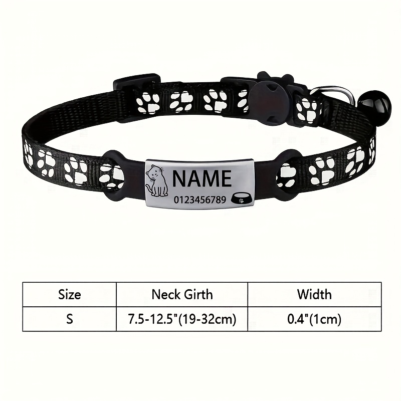 TEMU [Personnalisé] Collier pour avec personnelle, collier pour chat, chien, collier de cou pour animaux de compagnie, collier pour chat robuste et