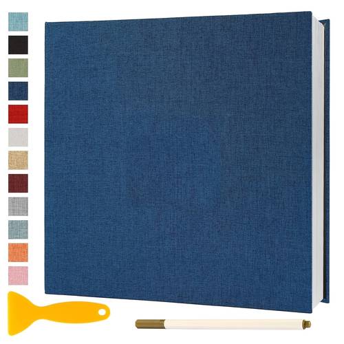 fabric album 28x27cm self photo book 40 sheets double sided linen hardcover diy anniversary memory book with metal pen for multiple colors