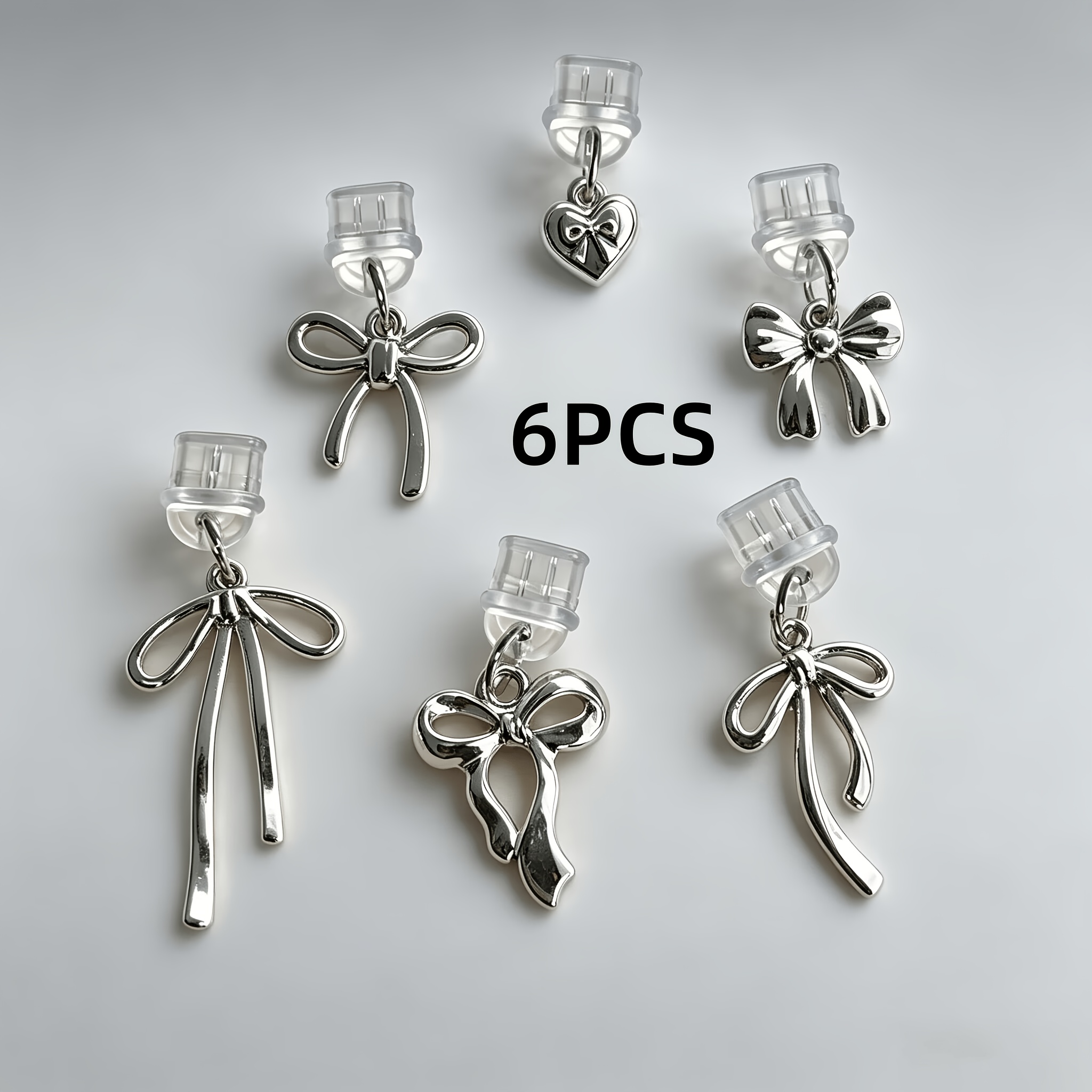 TEMU 6pcs Set Of Bow Phone Dust Plugs, Exquisite And Small Cute, Interface Protection Case, Suitable For Iphone, Type-c, Tablet, As A Gift , Suitable
