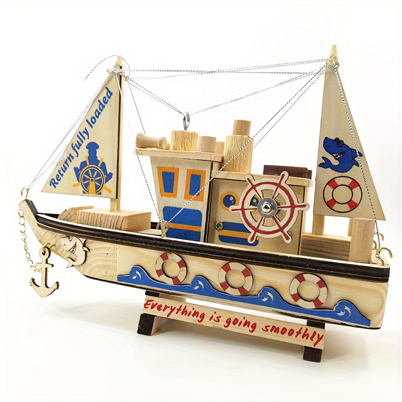Wooden Sailboat Model - Arts, Crafts & Sewing - Temu Philippines