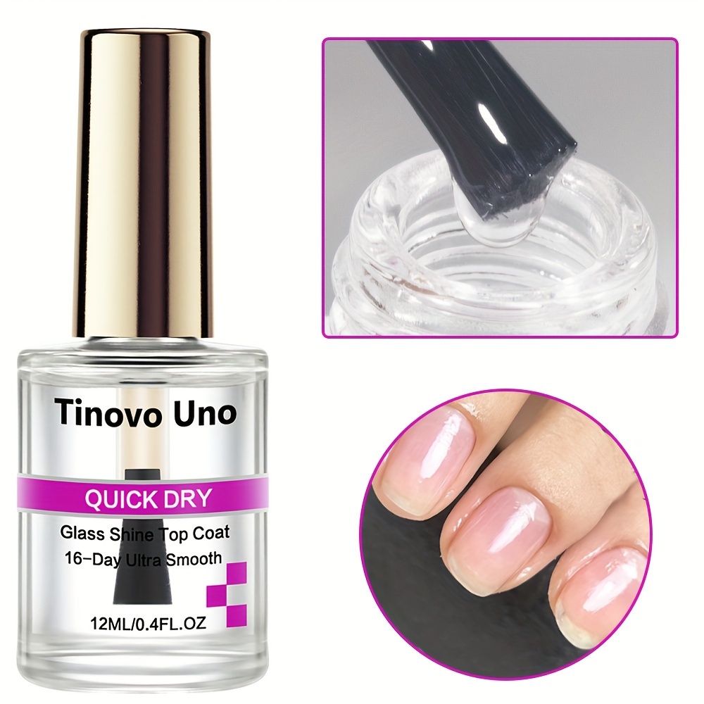 

12ml Quick Dry Glass Shine Top Coat, 16-day Ultra Smooth, Prevent Your Nails From Chipping, Nail Care Products, Keep Nails Shiny