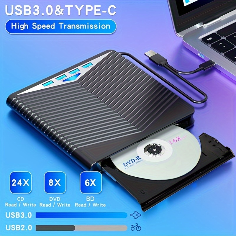 ブルーレイプレーヤー外部光学ドライブ Usb 3.0 ブルーレイ Bd rom Cd/dvd Rw バーナーライターレコ - Temu Japan