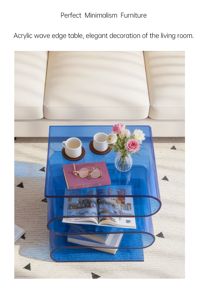 Bedroom Acrylic Bedside Table Side Table Irregular Storage Rack, Large-size Office Magazine Rack Bookcase Bookshelf, Living Room Side Table Coffee Table