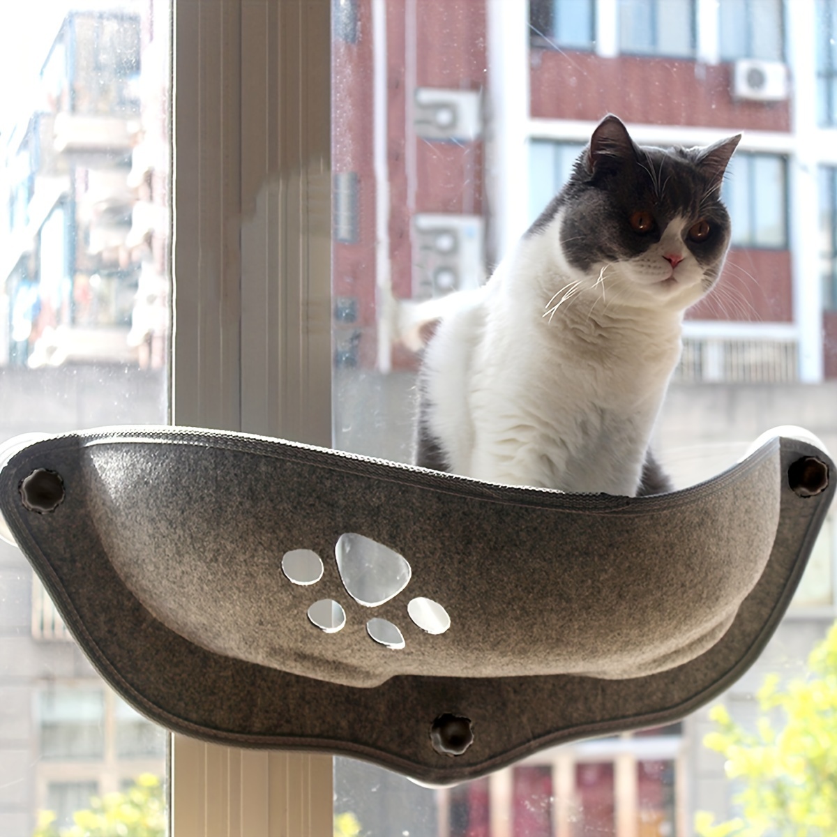 

Cozy Crescent Moon Cat Hammock With Suction Cups - Removable Polyester Window Perch For Small To Medium Cats Cat Window Hammock Cat Window Perch For Indoor Cats