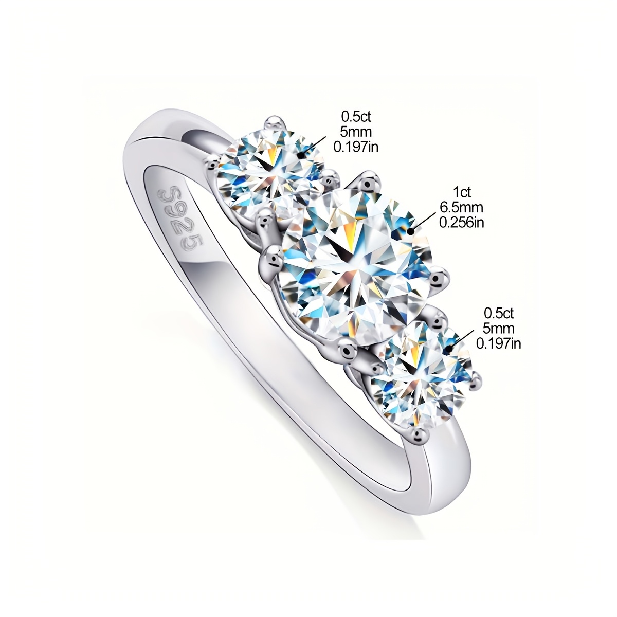 2CT Moissanite Sparkle Eternity Ring s925 Sterling Silver Hypoallergenic