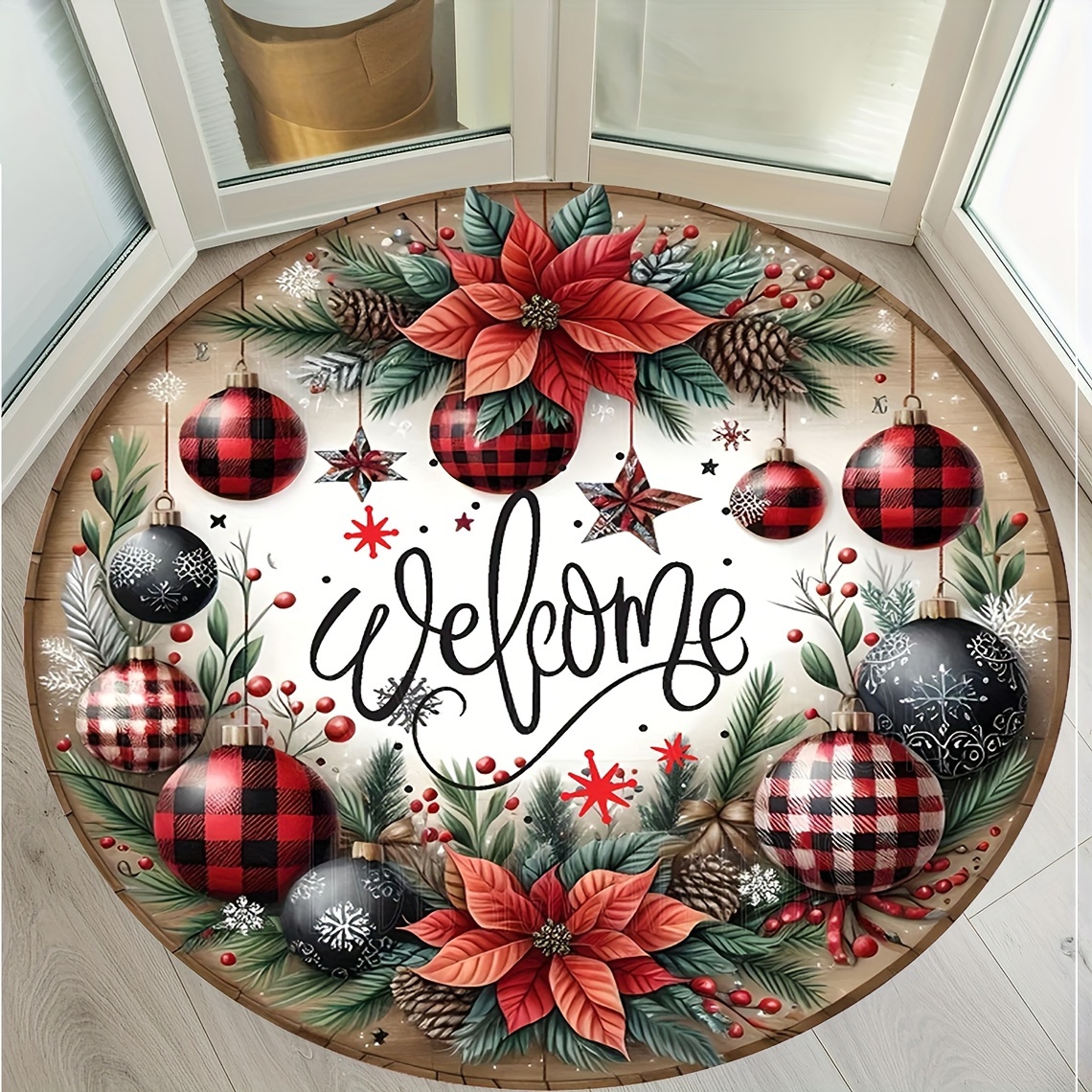 

Christmas Pattern Area Rug - , Polyester Carpet For , , Dorm Decor - 1pc