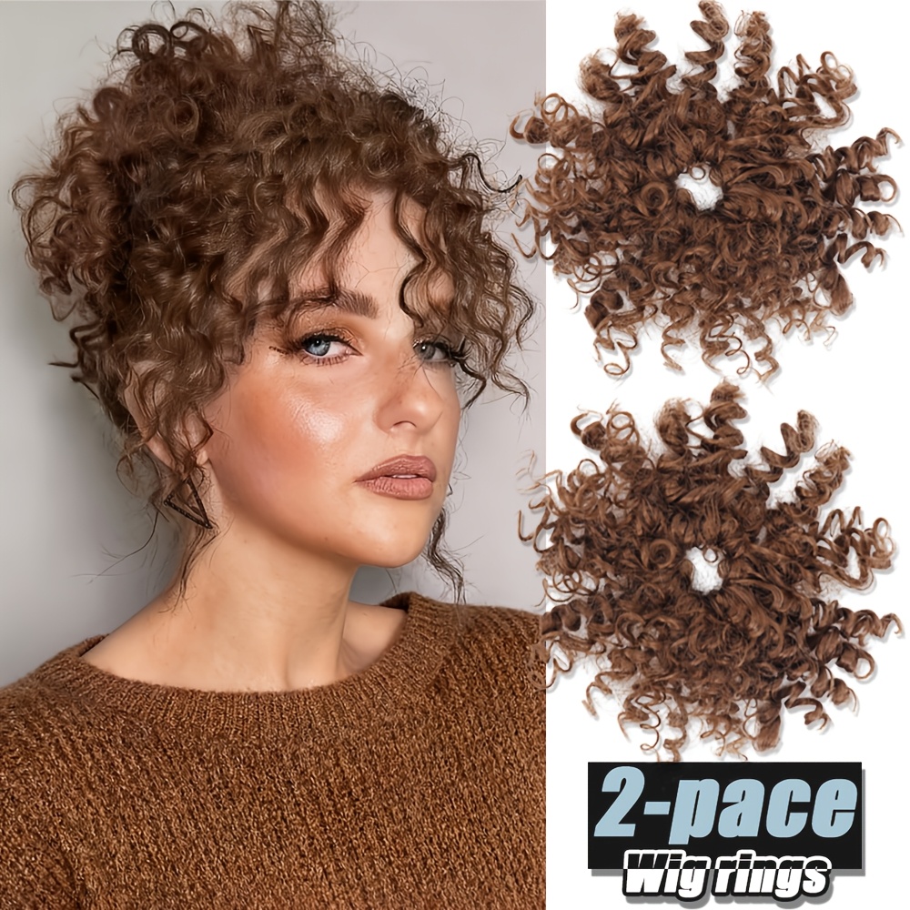 TEMU 2-pack Fluffy Spring Curly Ponytail Synthetic Fiber Wigs Suitable For Women' Wear