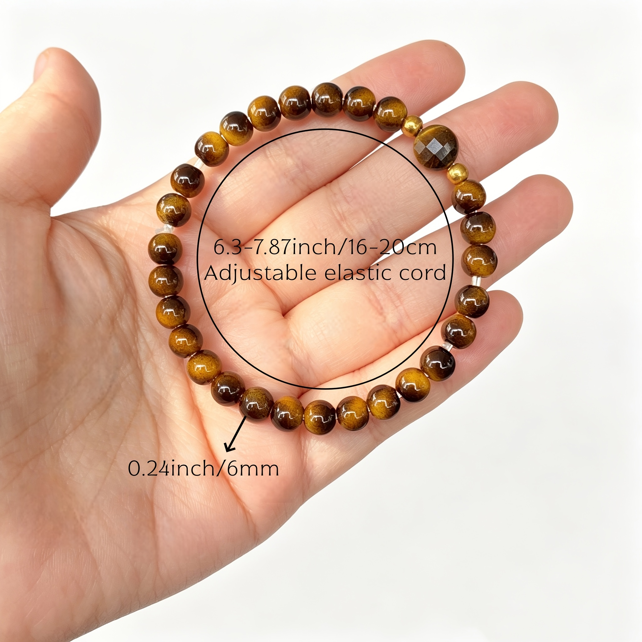Natural Tiger Eye Stone Bracelet, Wealth Attraction