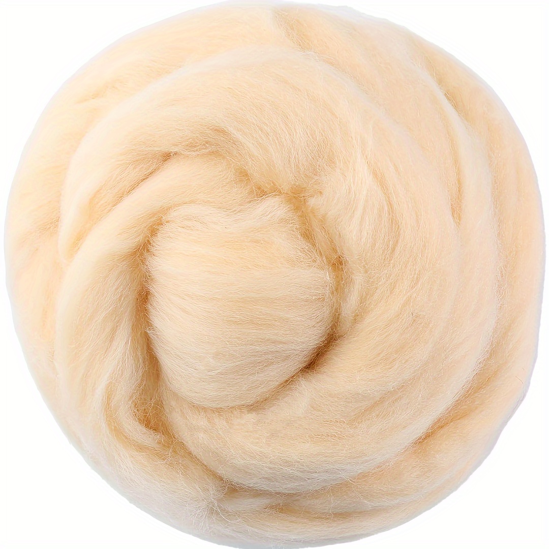 Image of 3.53oz Wool Roving Yarn - Soft, Fluffy, And Versatile Fiber For Needle Felting, Wet Felting, Hand Spinning, And Crafting - High-quality Wool Felting Supplies For Beginners And