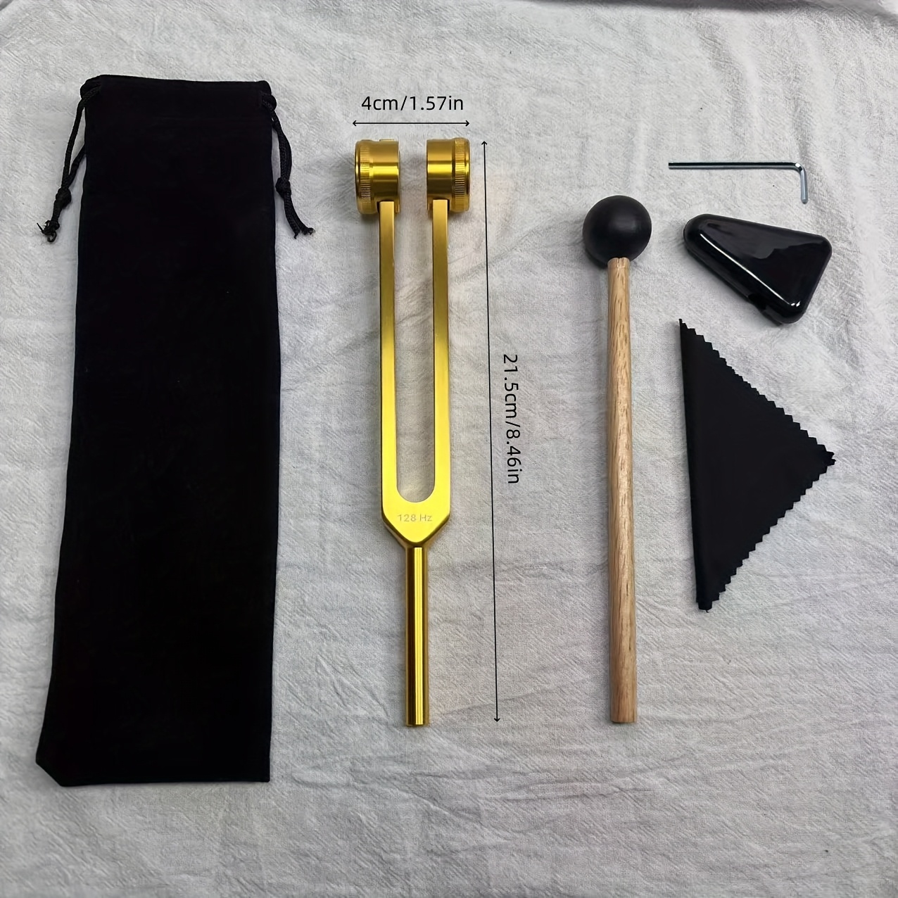 TEMU 1 Set di Diapason Professionale per Allenamento, Diapason Dorati - 128Hz, 256Hz, - Diapason Pesiati per Yoga e Meditazione - Dispositivo di