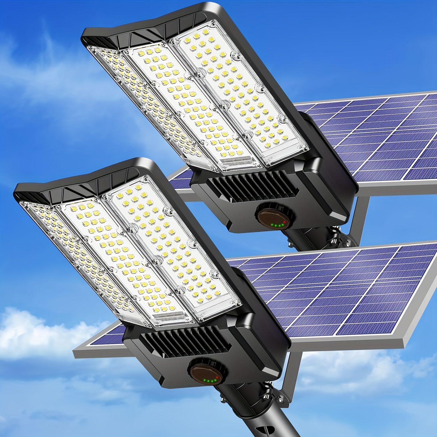 

2 Pack 5000w Solar Street Light, Commercial Grade Solar Street Lights Outdoor Dusk To Dawn, Solar Lights Outdoor With Motion Sensor And Remote Control, Solar Parking Lot Lights For Yard, Country
