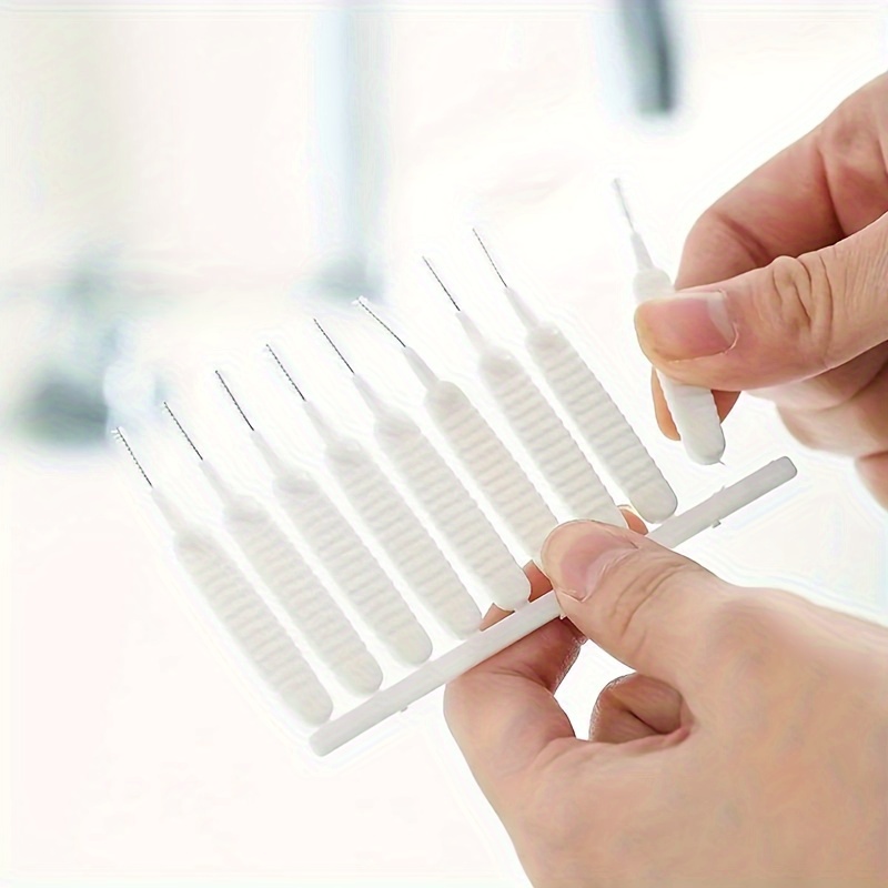 10pcs Shower Head Cleaning Brush Set, White Multi-Functional Bathroom Accessory for Home Use