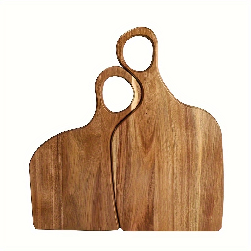 TEMU Set Of 2 Walnut Cutting Boards - Premium Handmade Kitchen Cutting Boards For Food Preparation,, Food-safe Log Materials, Couples And Home Cooks