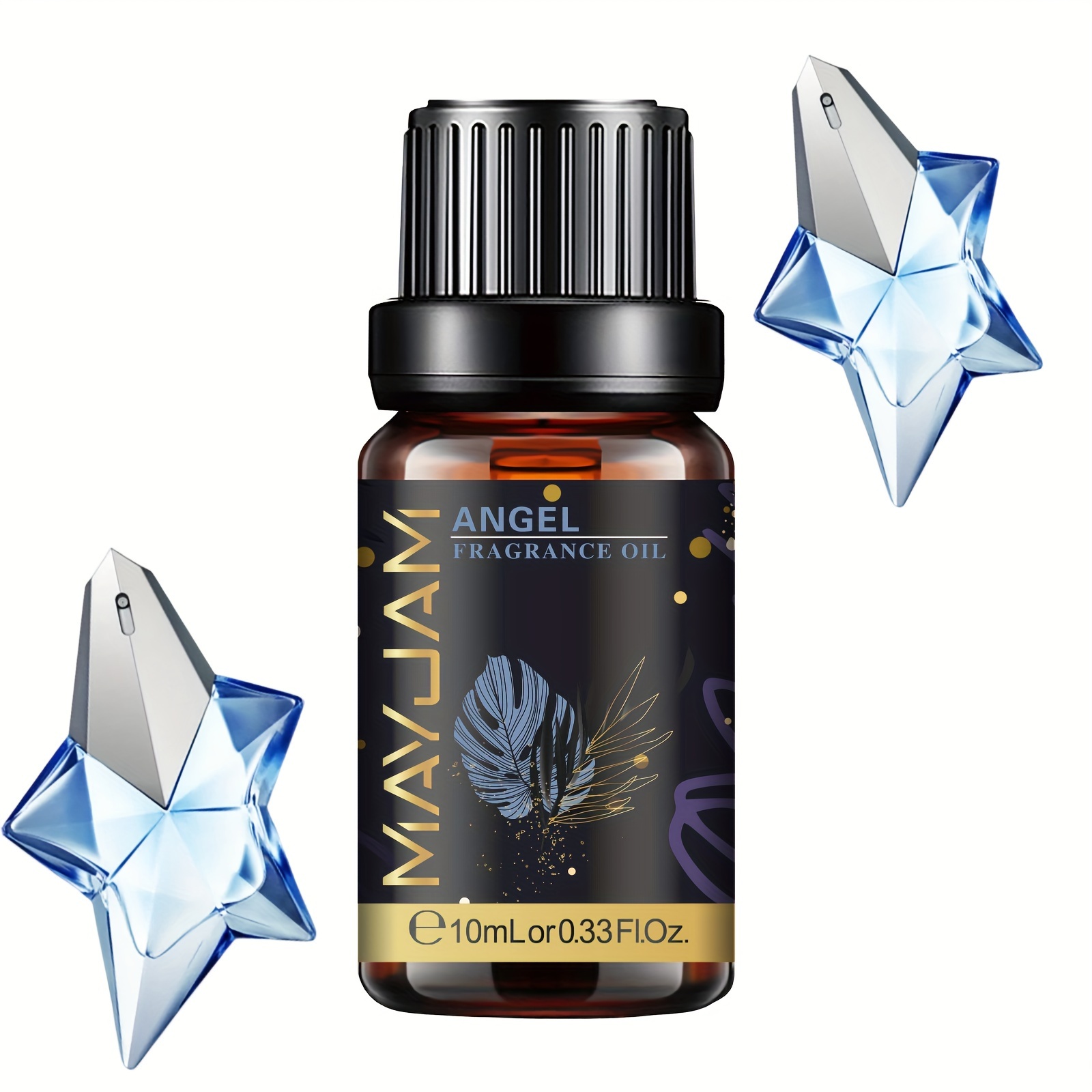 MAYJAM Angel Kvepalų Aliejus 10ml - Gerinantis Nuotaiką, Skystas Format, Daugiaprasmių Aromaterapija Namams ir Automobiliui, Nešiojamas Butelis su Tekstūrinėmis Dizainu, Namų Kvepalai | Elegantiškas Butelio Dizainas | Tekstūrinis Butelis, Aromaterapijos Produktai
