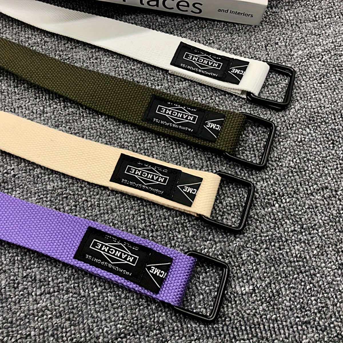 Canvas Braided Belt Double Ring Buckle Canvas Belt