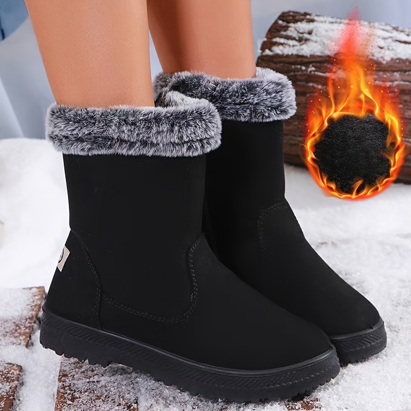 Botas de Mujer para Invierno con Forro Polar, Cálidas y Gruesas, Zapatos  Versátiles y Modernos en Tallas