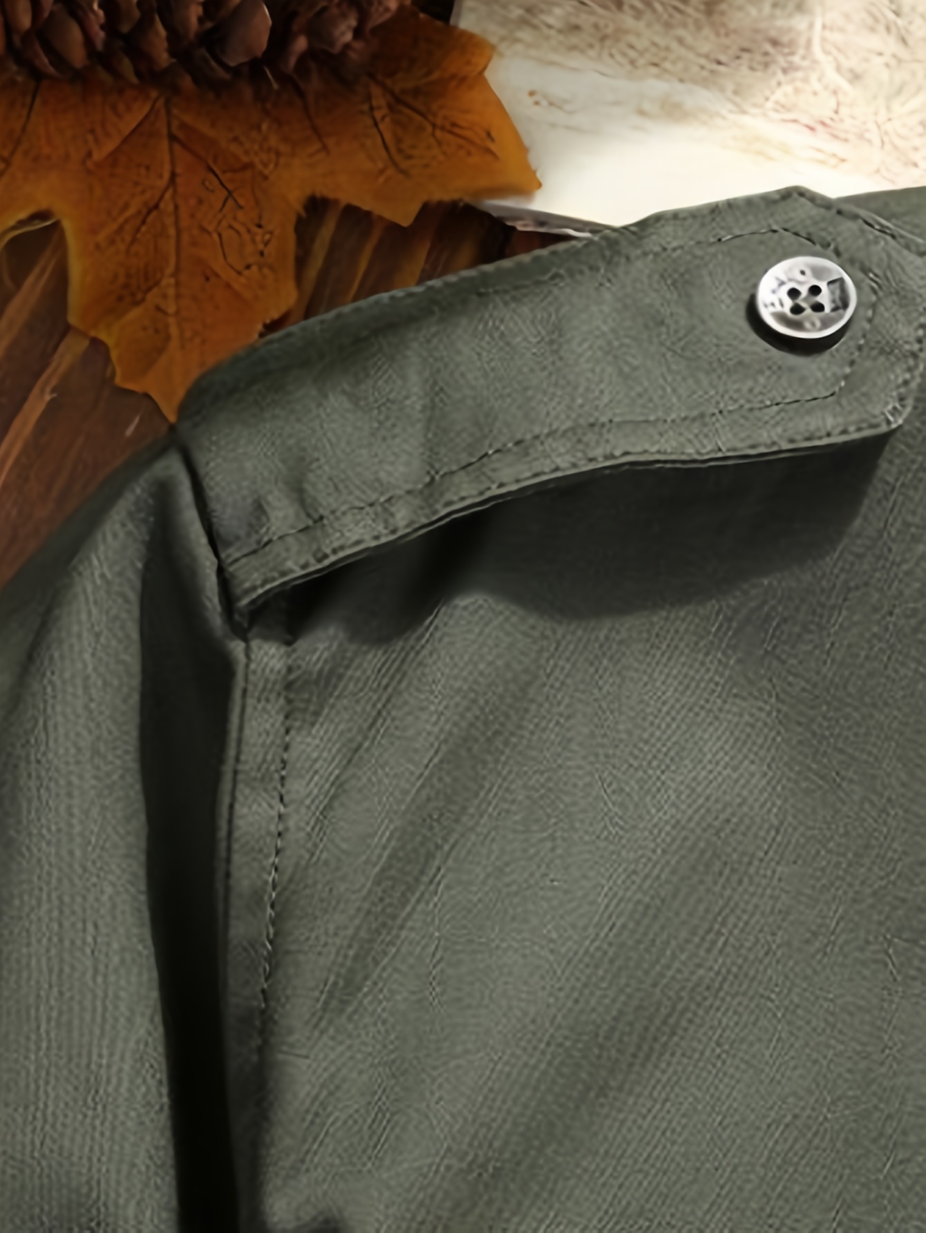 Chaqueta de carga verde oliva para hombre - Casual de manga larga con botones y múltiples bolsillos, cómoda y elegante para atuendos informales, trabajo o escuela, ropa exterior versátil para todas las estaciones, chaqueta de trabajo | Bolsillos funcionales | Tejido duradero