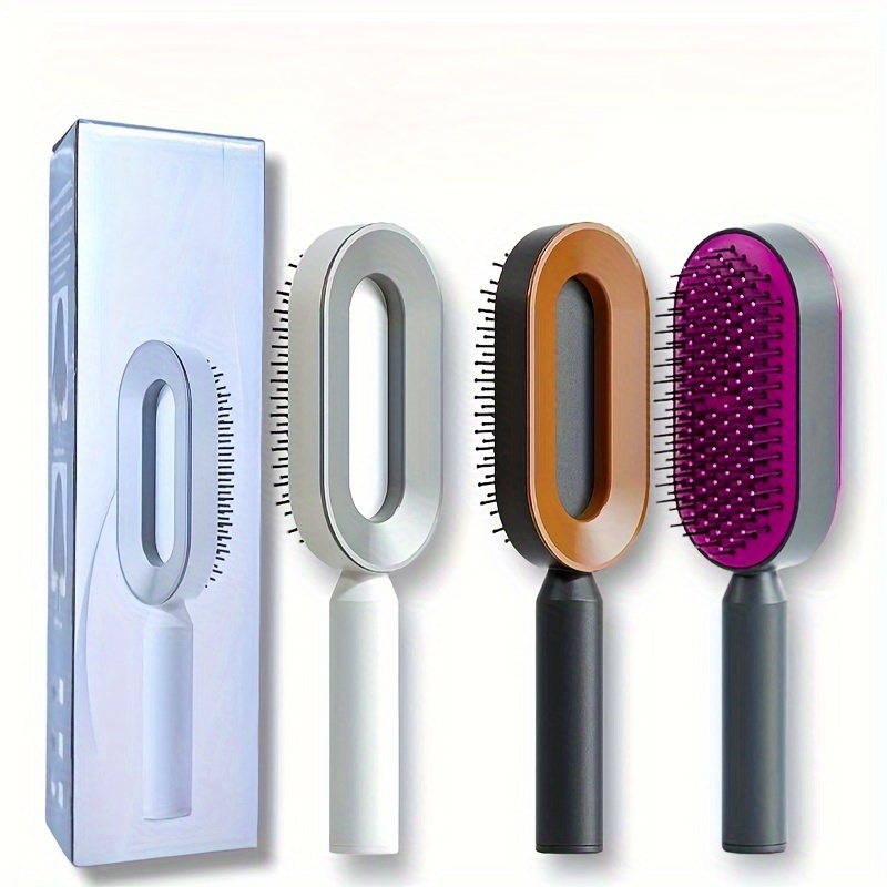 

1pc Self-cleaning Hair Brush, Press-type Cleaning Design Air Cushion Massage Comb, Central Hollow Cushion Comb