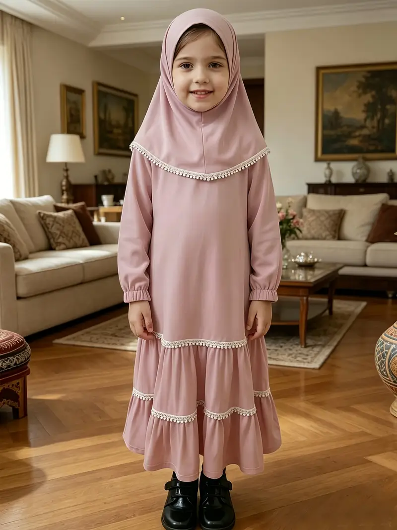 dress islamic festival Saudi Arabian Muslim Women's Modest Dress for Eid Dubai Solid Color Ar Fabulive