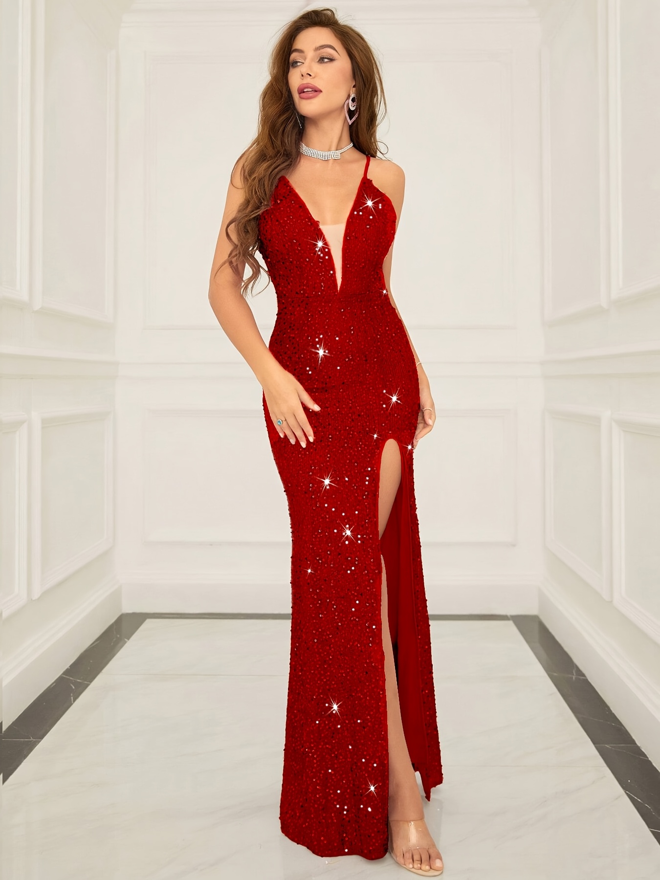 strapless open back dress Deep V Backless Slip A Line V-neck Short Homecoming Dress HD0104 – Tirdress main image 1