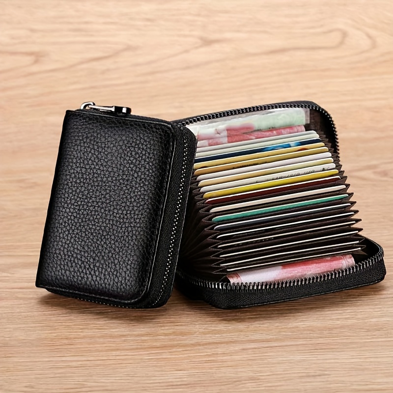 

Pu Leather Wallet With Rfid Blocking, Casual Style Unisex Card Holder With Multiple Slots For Credit, Debit, And Business Cards - Waterproof And Durable Passport & Document Organizer