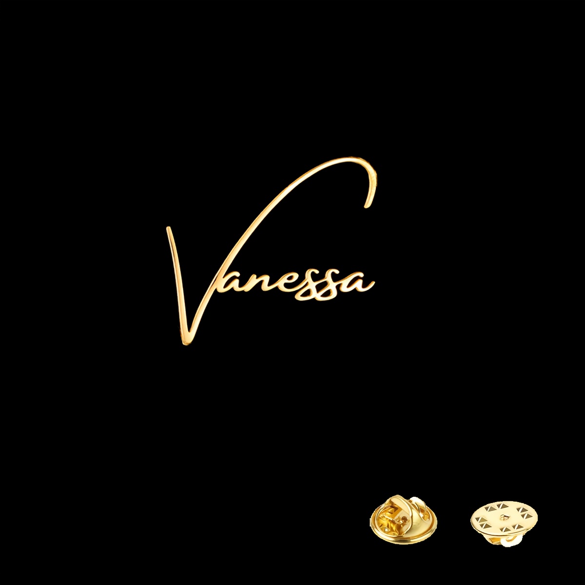 E-shop Personalisierte Namensschild-Brosche aus Edelstahl; Elegante, sexy, personalisierte -Brosche für Damen; Hochzeitsbankett-Party-Bekleidung für
