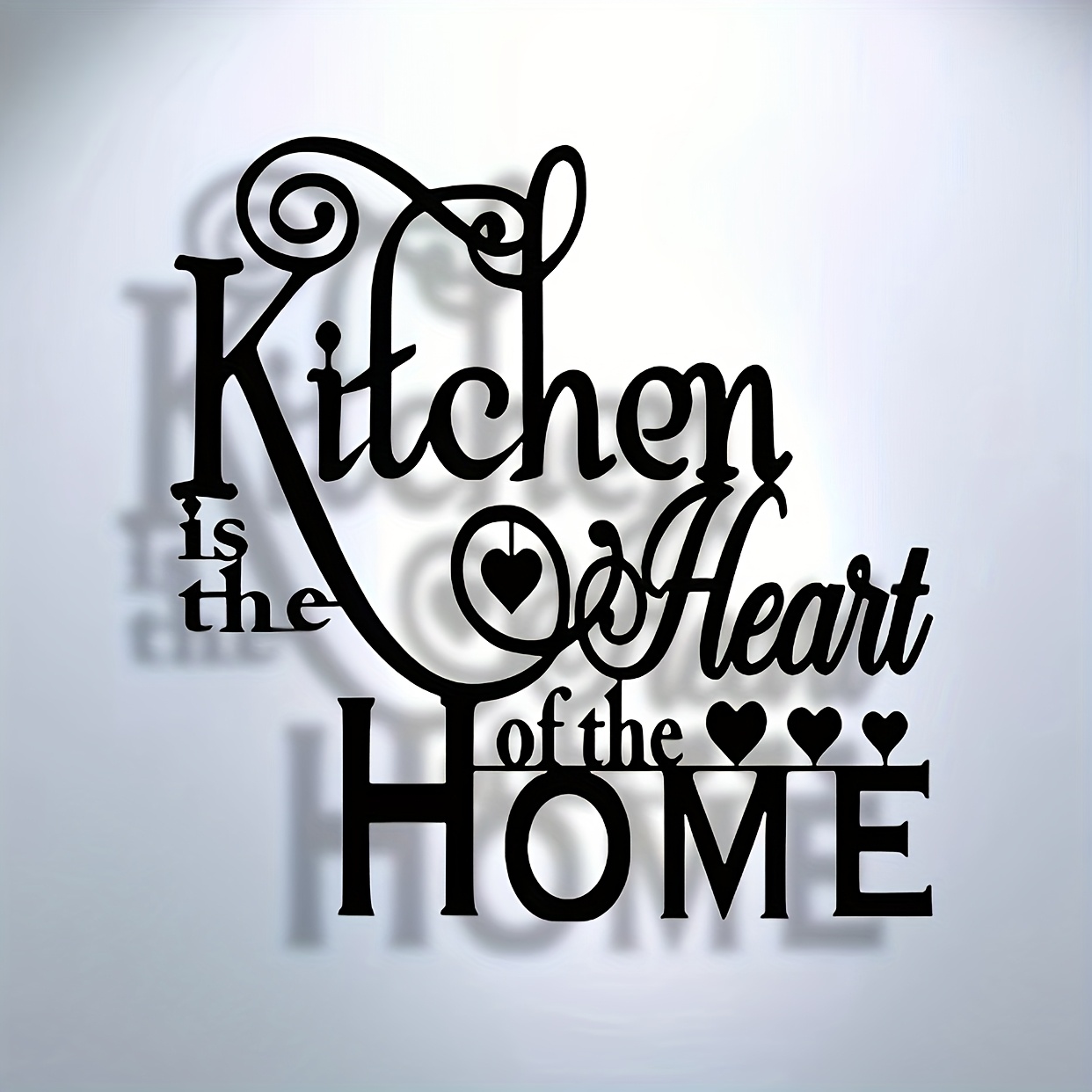 2d flat 1  is   of the home metal wall art sign with elegant cursive script decorative hearts durable kitchen decoration for homes cafes shops bars and more bar decor sign elegant script design sophisticated decor kitchen wall decor   room decor Product details 7